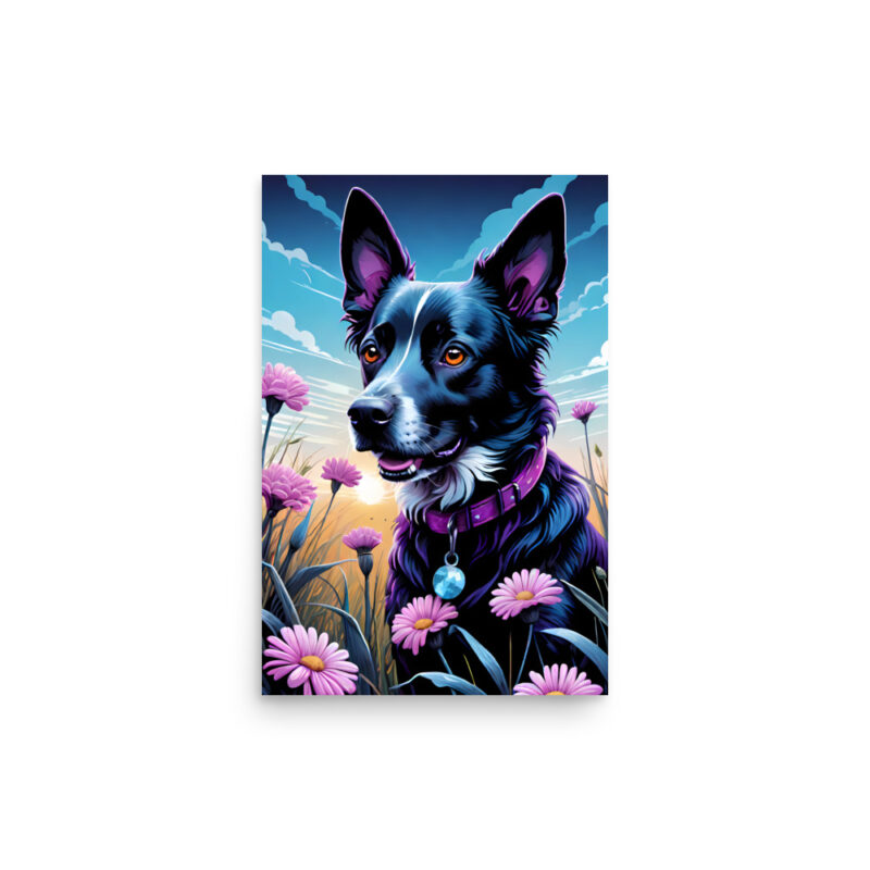 Chien dans la prairie
